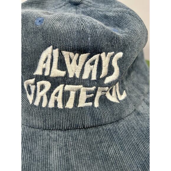 Always Grateful Grateful Dead Corduroy Hat Cap Soft Blue/GrayRetro Strapback AA2 - Picture 2 of 6